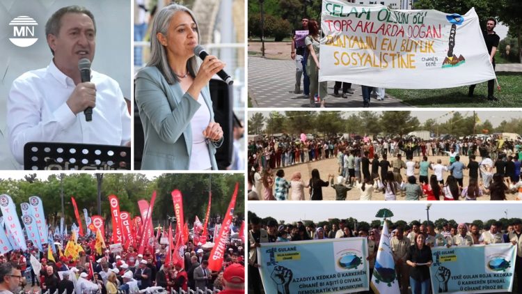 Kurdish regions mark May Day with calls for democracy, peace, workers’ rights
